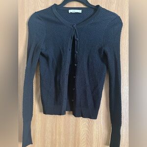 Women's Black Button-Up Sweater